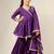 Purple mulmul angrakha suit set -set of 3
