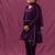 Purple mulmul multi tier anarkali set -set of 3