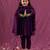 Purple anarkali mulmul suit set -set of 3
