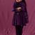 Purple anarkali mulmul suit set -set of 3