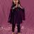 Purple anarkali mulmul suit set -set of 3