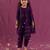 Purple anarkali mulmul suit set -set of 3