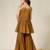Brown mulmul strappy anarkali set -set of 3