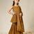 Brown mulmul strappy anarkali set -set of 3