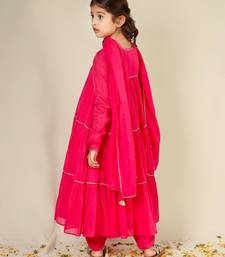 Rani mulmul multi tier anarkali set -set of 3