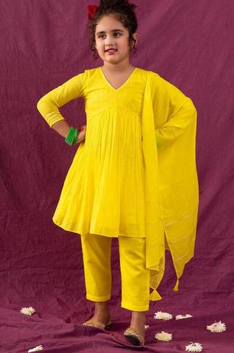 Rani mulmul anarkali suit set -set of 3