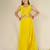 Yellow solid mulmul top and skirt set- set of 3