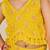 Yellow solid mulmul top and skirt set- set of 3