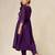 Purple mulmul plain anarkali suit set - set of 3
