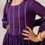 Purple mulmul plain anarkali suit set - set of 3
