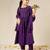 Purple mulmul plain anarkali suit set - set of 3