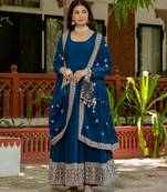 Women's Gorgeous Faux Georgette with Flared Anarkali Dupatta set
