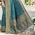 Sangam prints turquoise assam silk woven work traditional saree