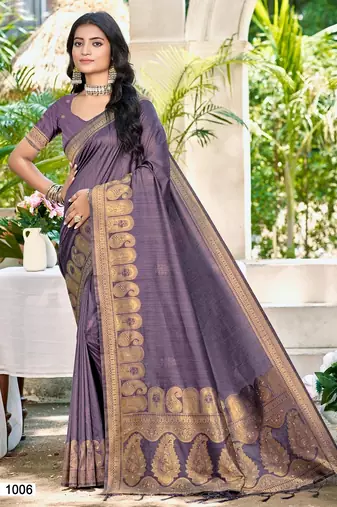 Sangam prints purple assam silk woven work traditional saree