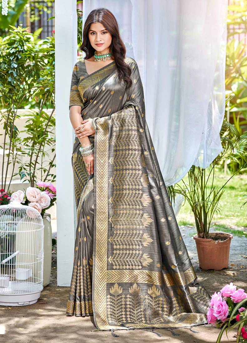 Sangam prints purple assam silk woven work traditional saree