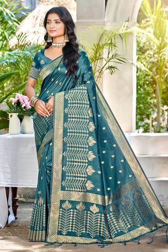 Sangam prints gray assam silk woven work traditional saree