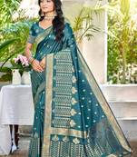 Sangam prints gray assam silk woven work traditional saree