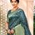 Sangam prints dark turquoise assam silk woven work traditional saree