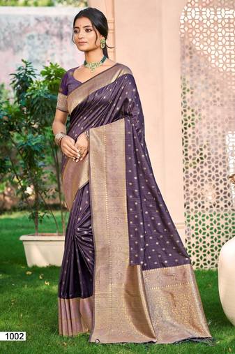 Sangam prints dark wine assam silk woven work traditional saree