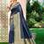 Sangam prints navy blue assam silk woven work traditional saree