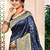 Sangam prints navy blue assam silk woven work traditional saree