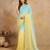 SkyblueYellow Tussar Silk swarovski work Ombre Style Saree with Unstitched Blouse 