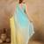 SkyblueYellow Tussar Silk swarovski work Ombre Style Saree with Unstitched Blouse 
