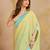 SkyblueYellow Tussar Silk swarovski work Ombre Style Saree with Unstitched Blouse 