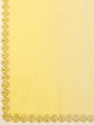 SkyblueYellow Tussar Silk swarovski work Ombre Style Saree with Unstitched Blouse  6