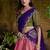 coral south style kanchipuram silk lehenga choli with dupatta