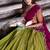 pista south style kanchipuram silk lehenga choli with dupatta