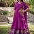 pink chanderi zari weaving border semi stitched lehenga choli with dupatta