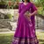 pink chanderi zari weaving border semi stitched Lehenga set with choli and dupatta with dupatta