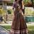 brown chanderi zari weaving border semi stitched lehenga choli with dupatta