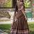 brown chanderi zari weaving border semi stitched lehenga choli with dupatta