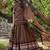 brown chanderi zari weaving border semi stitched lehenga choli with dupatta