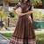 brown chanderi zari weaving border semi stitched lehenga choli with dupatta