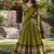 mehendi chanderi zari weaving border semi stitched Lehenga set with choli and dupatta with dupatta