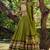 mehendi chanderi zari weaving border semi stitched lehenga choli with dupatta
