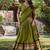 mehendi chanderi zari weaving border semi stitched lehenga choli with dupatta