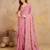 Light Pink Satin Embroidery swarovski work Saree with Unstitched Blouse 