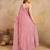 Light Pink Satin Embroidery swarovski work Saree with Unstitched Blouse 