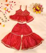 Kids red & yellow kurta sharara set