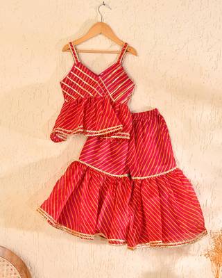 Kids red & yellow kurta sharara set 2