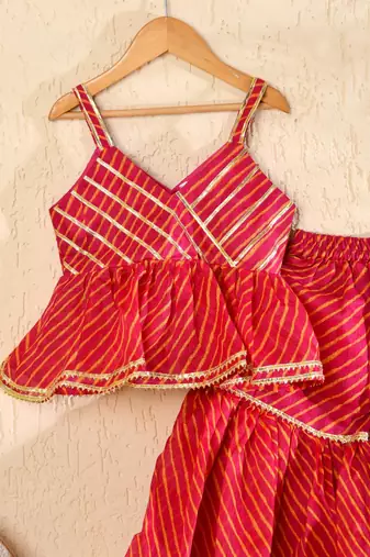 Kids red & yellow kurta sharara set