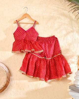 Kids red & yellow kurta sharara set 4