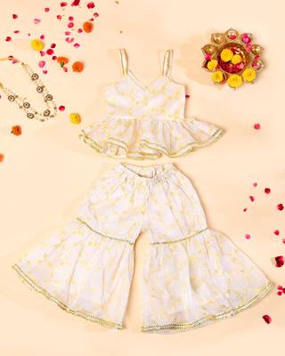 White peplum sharara set 1