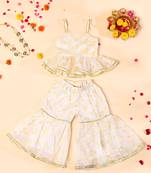 White peplum sharara set
