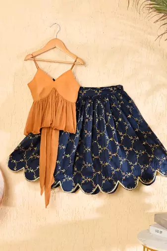 Blue lehenga top set