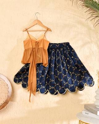 Blue lehenga top set 2
